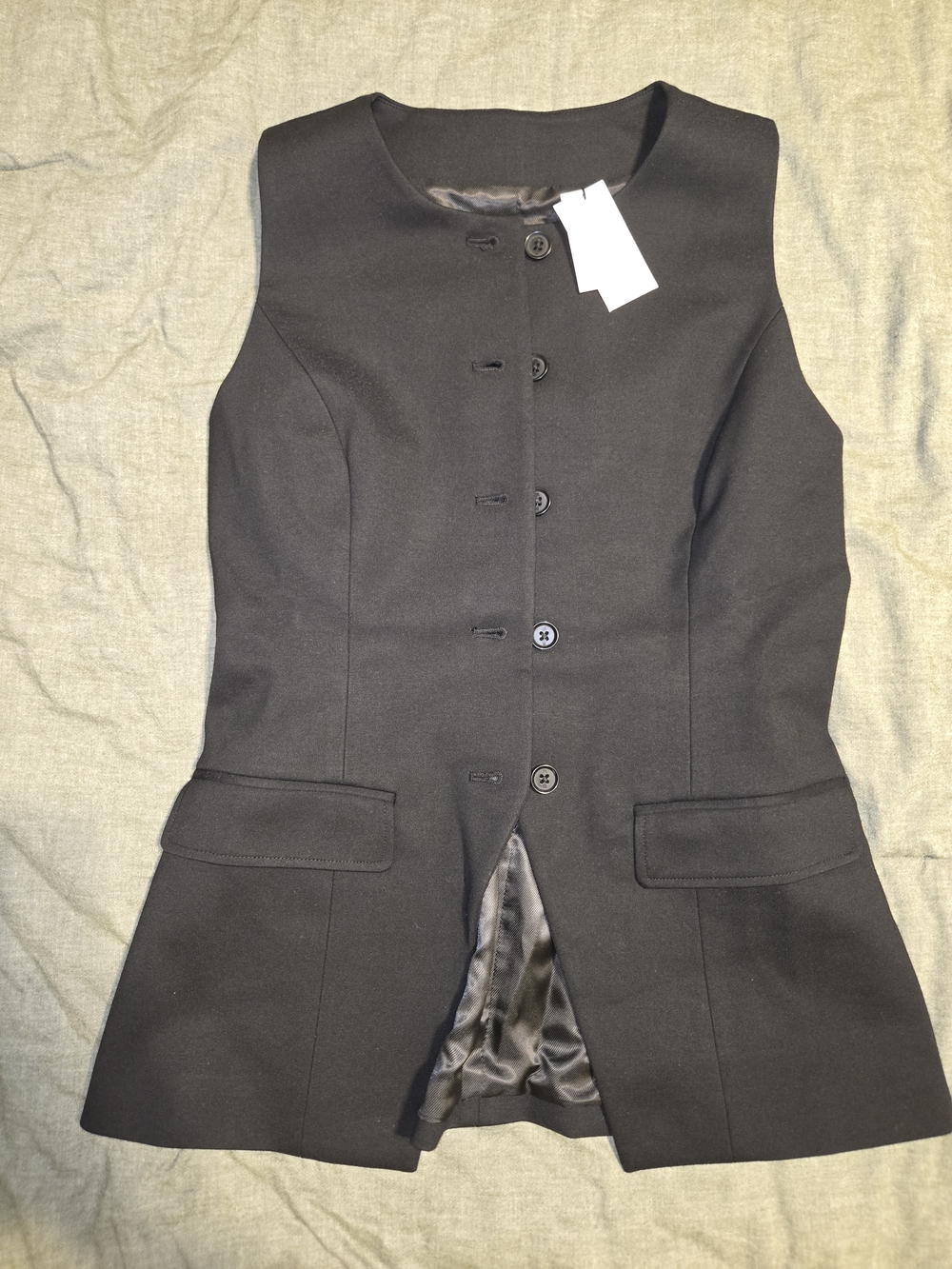 Banana Republic Black Sleeveless Tailored Blazer